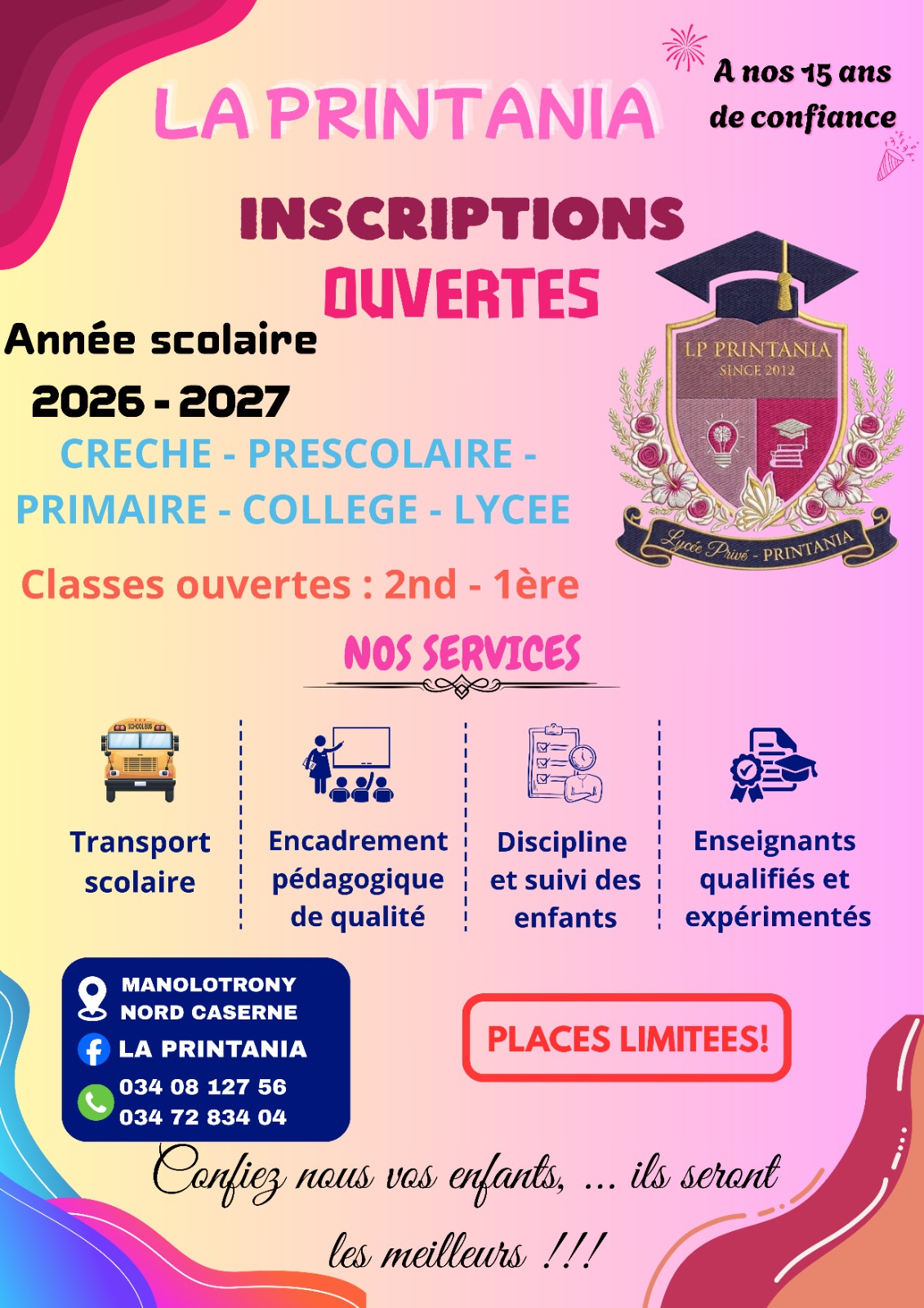 Annonce inscriptions 2026